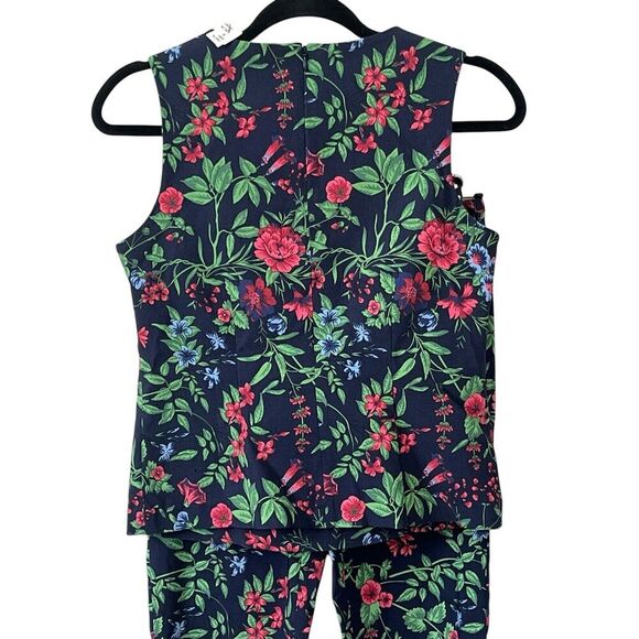 J. McLaughlin Layne Top Margot Pant Set Size 0 Sleeveless Amelia Navy Floral - Picture 7 of 16